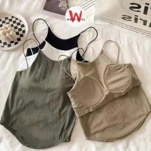 【Fast shipping】Women's Vest with Chest Pad Street Style Tube Top For Woman Sexy Thin Shoulder Camisole Tank Top  4.7  2K ratings 7K+ Sold icon help