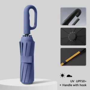 Fully Automatic Ring Buckle Handle Umbrella Durable Rain and Sun UV Protection Umbrella#102