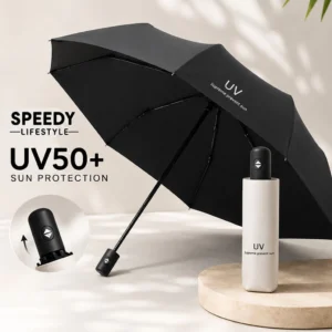 Umbrella 3folds Automatic Black Coated Protection Umbrella